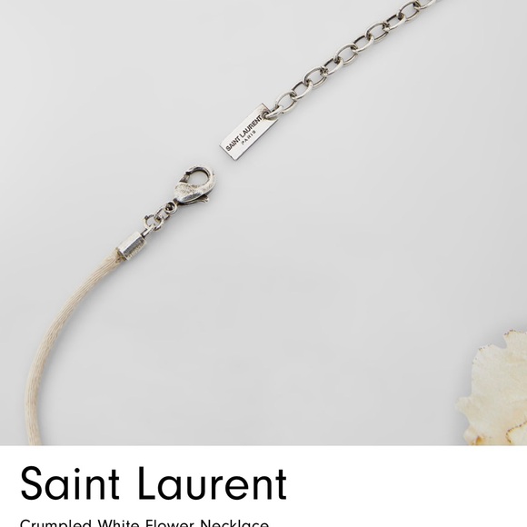 Saint Laurent Crumpled White Flower Choker Necklace - Picture 7 of 7